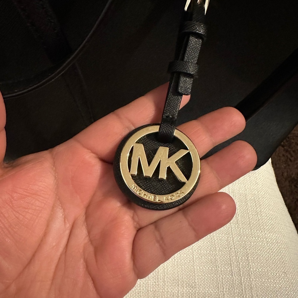 Michael Kors Black Tote with Gold Charm - Picture 5 of 8